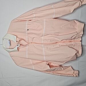 Vintage 1980's Yearbook zip up pink white windbreaker jacket sz Medium